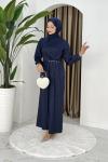 SİBEL TESETTÜR ELBİSE Lacivert