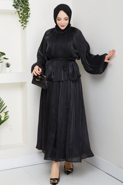 SİNEM TESETTÜR ETEKLİ TAKIM Siyah