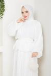 SİNEM TESETTÜR ETEKLİ TAKIM Beyaz