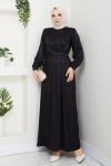 YENİ SİBEL TESETTÜR ELBİSE  Siyah