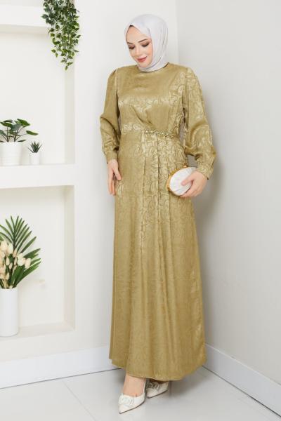 YENİ SİBEL TESETTÜR ELBİSE  Yeşil