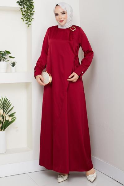 NESRİN TESETTÜR ELBİSE Kırmızı