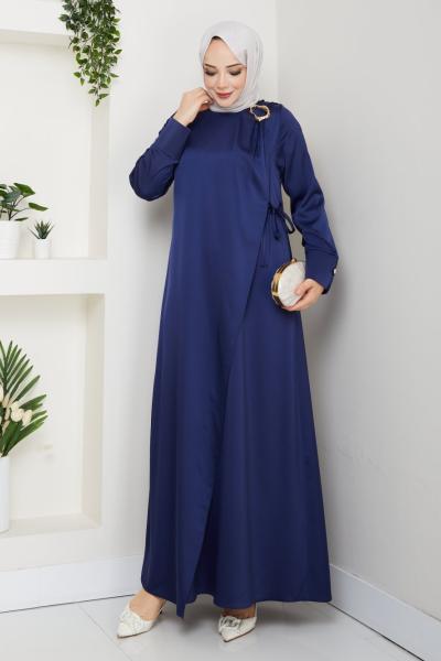 NESRİN TESETTÜR ELBİSE Lacivert