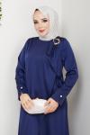 NESRİN TESETTÜR ELBİSE Lacivert