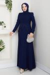 EZGİ TESETTÜR ABİYE ELBİSE  Lacivert
