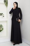 EZGİ TESETTÜR ABİYE ELBİSE  Siyah
