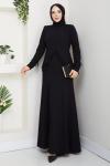 EZGİ TESETTÜR ABİYE ELBİSE  Siyah