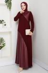 DİLBER TESETTÜR ELBİSE Bordo