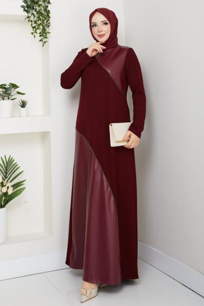 DİLBER TESETTÜR ELBİSE Bordo