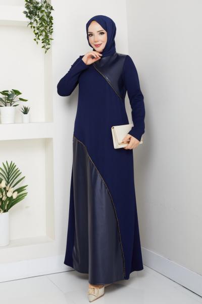 DİLBER TESETTÜR ELBİSE Lacivert