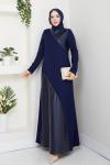 DİLBER TESETTÜR ELBİSE Lacivert