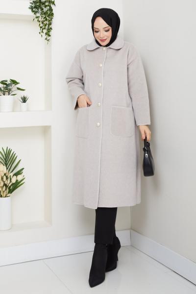 SELCAN STANDART BEDEN KADIN KABAN Bej