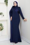 PERİ TESETTÜR ABİYE ELBİSE Lacivert