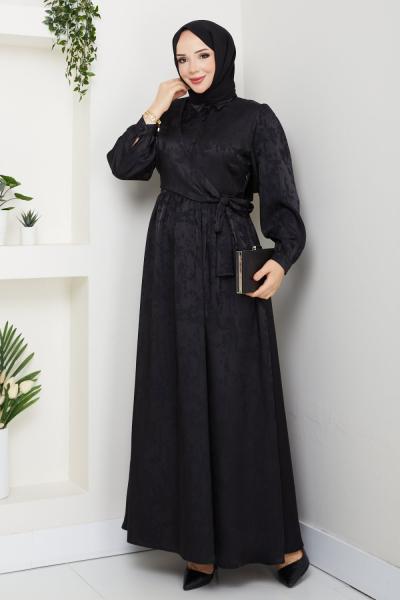 ZERRİN TESETTÜR ELBİSE Siyah