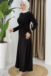 MERVE TESETTÜR ELBİSE Siyah