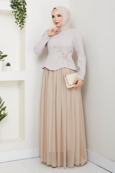 BALIM TESETTÜR ABİYE ELBİSE  Taş