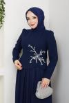 BALIM TESETTÜR ABİYE ELBİSE  Lacivert