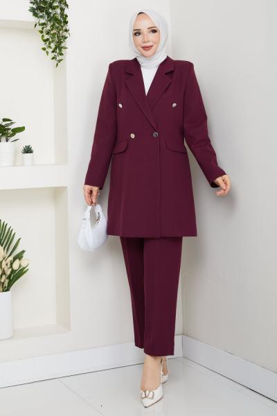 YENİ BESTE PANTOLONLU TAKIM  Bordo