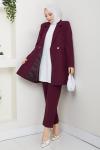 YENİ BESTE PANTOLONLU TAKIM  Bordo