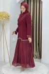 BEYHAN TESETTÜR ABİYE ELBİSE Bordo