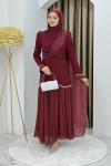 BEYHAN TESETTÜR ABİYE ELBİSE Bordo