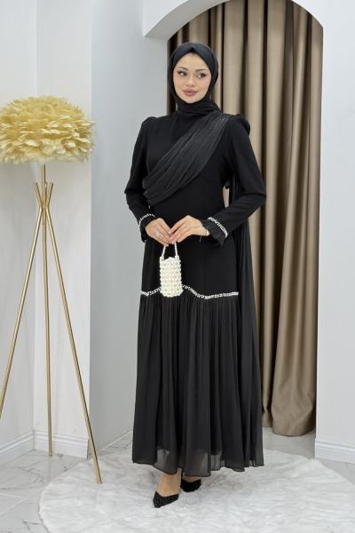 BEYHAN TESETTÜR ABİYE ELBİSE Siyah