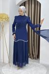 BEYHAN TESETTÜR ABİYE ELBİSE Lacivert
