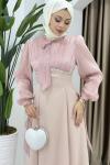 NEVİN TESETTÜR ABİYE ELBİSE Pembe