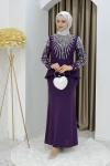 PRENSES TESETTÜR ABİYE ELBİSE Mor