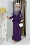 PRENSES TESETTÜR ABİYE ELBİSE Mor