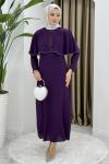 FİLİZ TESETTÜR ELBİSE Mor