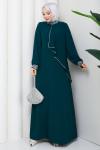 İPEK TESETTÜR ABİYE ELBİSE  Zümrüt