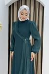 FİRÜZE ABİYE TESETTÜR ELBİSE Zümrüt