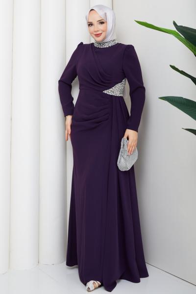 REZZAN ABİYE ELBİSE Mor
