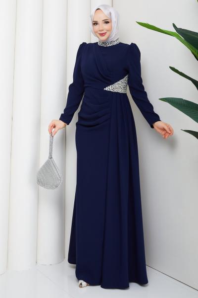 REZZAN ABİYE ELBİSE Lacivert