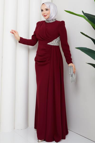REZZAN ABİYE ELBİSE Bordo