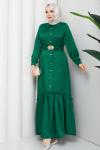 ÜMRAN TESETTÜR ELBİSE Zümrüt