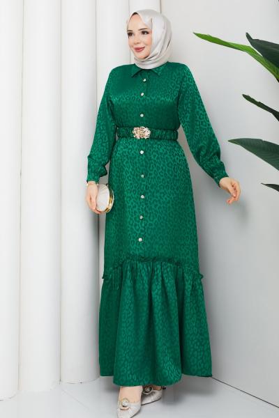 ÜMRAN TESETTÜR ELBİSE Zümrüt