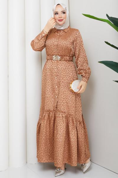 ÜMRAN TESETTÜR ELBİSE Somon