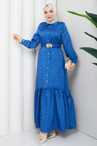 ÜMRAN TESETTÜR ELBİSE Mavi