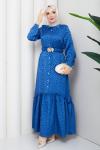 ÜMRAN TESETTÜR ELBİSE Mavi