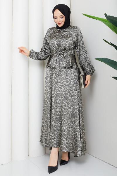 TUNA ETEKLİ TESETTÜR TAKIM Siyah