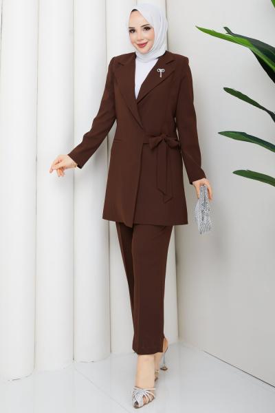 MELODİ CEKET PANTOLON TAKIM Kahve