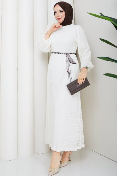 BEYZA ELBİSE Ekru