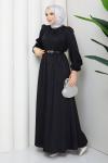 IŞIK TESETTÜR ELBİSE Siyah