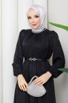 IŞIK TESETTÜR ELBİSE Siyah