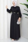 IŞIK TESETTÜR ELBİSE Siyah