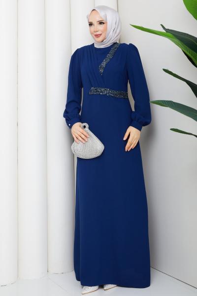 MİNEL TESETTÜR ABİYE ELBİSE Saks