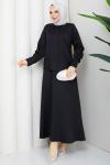 ŞERMİN TESETTÜR ETEKLİ TAKIM  Siyah