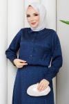 ŞERMİN TESETTÜR ETEKLİ TAKIM  Lacivert